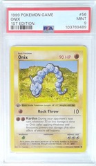 V1963: 1999: Onix: 56/102: 1ST Edition: Game: PSA: 9: MINT: 103769489